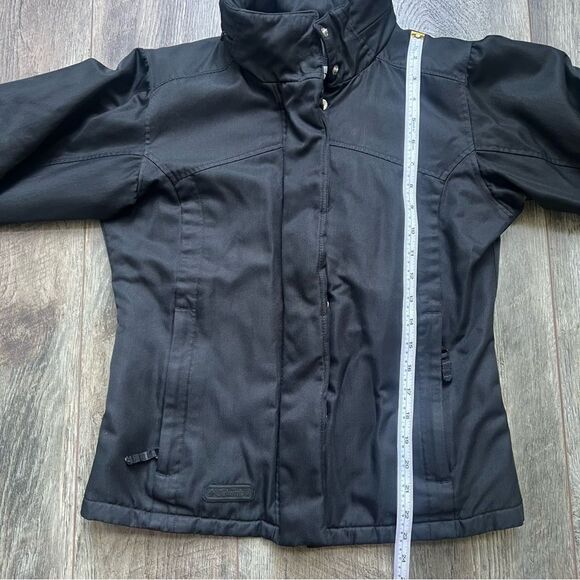 Columbia Women’s Weatherproof Black Moto Jacket with Hidden Hood Size Small - Picture 6 of 13
